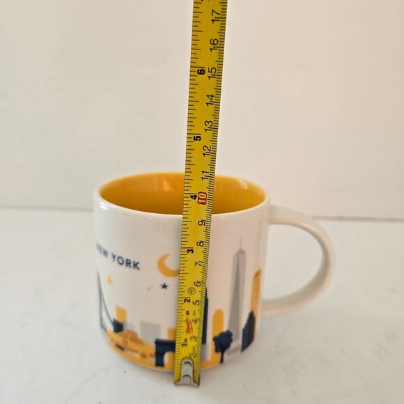 Starbucks You Are Here Coffee Mug Yellow Blue New York City Brooklyn Bridge 2014 - Picture 9 of 9